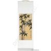 Chinese Black Bamboo Tan Paper Wall Scroll Painting