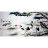 Cranes, Pine Trees and Lotus Flowers Brush Painting