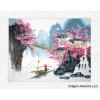 Boat Man Spring Chinese Brush Painting