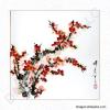 Auspicious Red Plum Blossoms Chinese Brush Painting