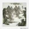 Chinese Black Ink Painting of Countryside