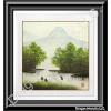Chinese Brush Painting of Cranes Nearby Mountain and Lake