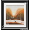 Cranes in Beautiful Fall Watching Sunrise Chinese Painting