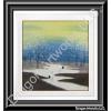 Chinese Brush Painting of Cranes in Blue Winter
