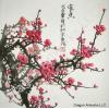 Stunning Red Plum Blossoms Chinese Brush Painting