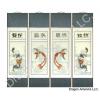 Chinese Dragon Phoenix Small Wall Scroll Painting Set