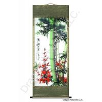 Bamboo Pine Trees and Plum Blossoms Wall Scroll Painting
