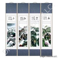 Colorful Chinese Great Wall 4 Seasons Scroll Painting Set