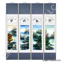 Chinese Four Seasons and Boats Scroll Painting Set
