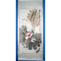 Herons and Lotus Flowers Painting Wall Scroll From China