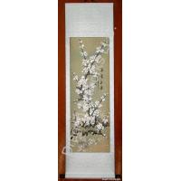 White Plum Blossoms Chinese Art Wall Scroll Painting
