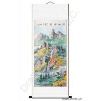 Cranes Fall Mountain Chinese Art Scroll Painting