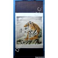 Tiger Chinese Brush Painting Scroll, Distant Memories