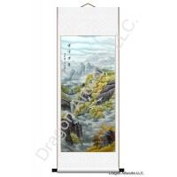 Chinese Cranes Fall Mountain Art Scroll Painting