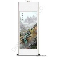Cranes Fall Mountains Chinese Painting Scroll