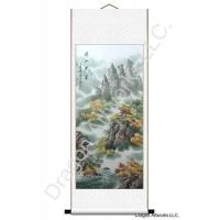 Fall Temple Mountain Chinese Art Scroll Painting