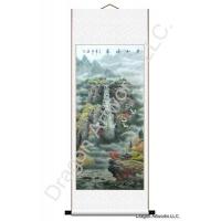 Chinese Mountain Waterfalls Landscape Painting Scroll