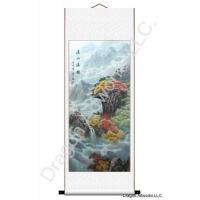 Mountain Temple Chinese Landscape Scroll Painting