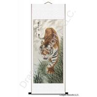 Descending Tiger Chinese Detail Brush Wall Scroll Painting