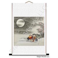 Mandarin Duck Chinese Detail Painting Wall Scroll