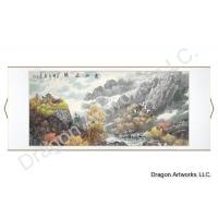 Chinese Brush Art Painting of Cranes in Mountains and Clouds