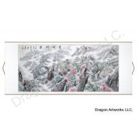 Chinese Landscape Brush Art Painting of Peaks and Clouds