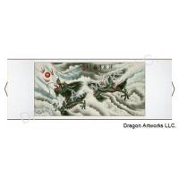 Chinese Green Dragon Wall Scroll Painting