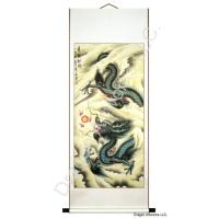 Chinese Auspicious Dragon Wall Scroll Painting