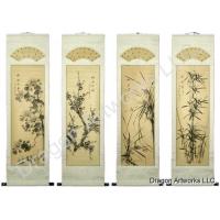 Chinese Scroll Painting of Four Noble Plants