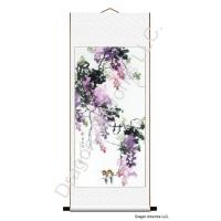 Lovely Wisteria Flowers Scroll Painting