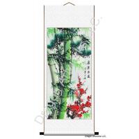 Bamboo Plum Blossoms Pine Trees Chinese Scroll Painting