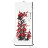 Courage and Hope Scroll Painting of Plum Blossoms