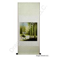Chinese Painting of Cranes in Early Fall Forest