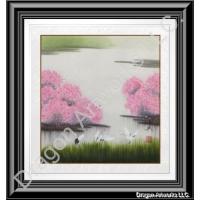 Chinese Brush Painting of Cranes and Spring Flowers