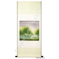 Chinese Painting of Cranes in Summer Wetlands Landscape