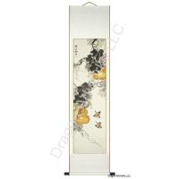 Yellow Gourd and Birds Chinese Scroll Painting