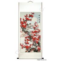 Chinese Wall Scroll of Magpies Plum Blossoms