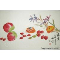 Beautiful Chinese Brush Painting of Fruits and Flowers